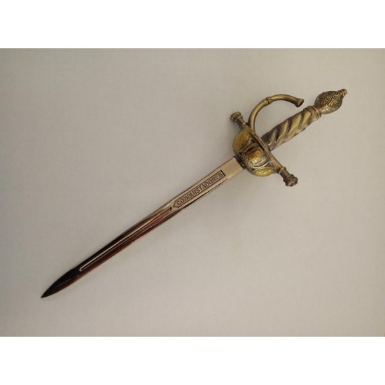 Mini levélnyitó kard Conquistadores bronz